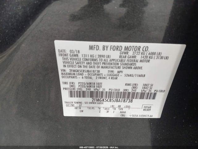2018 FORD FLEX SEL 4