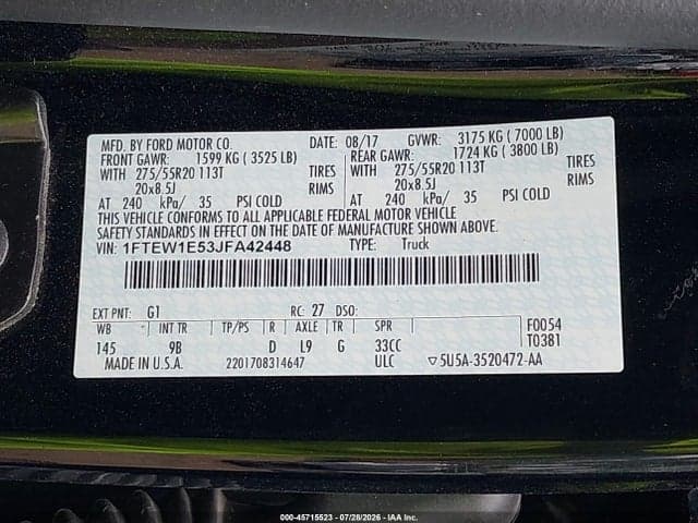 2018 FORD F-150 PLATINUM 9