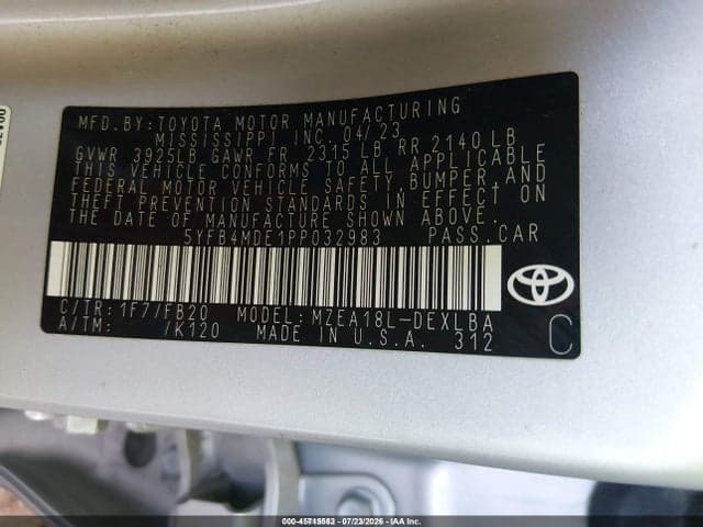2023 TOYOTA COROLLA LE 9