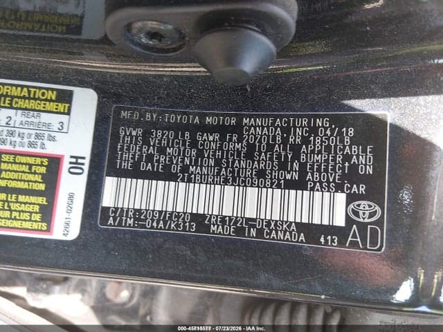 2018 TOYOTA COROLLA SE 9