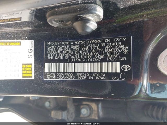 2020 TOYOTA COROLLA LE 9