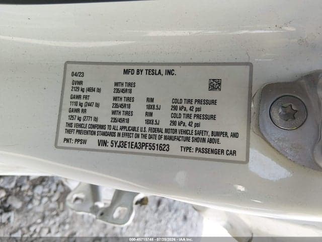 2023 TESLA MODEL 3 REAR-WHEEL DRIVE 9