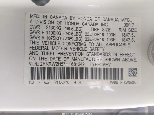 2017 HONDA CR-V EX 9