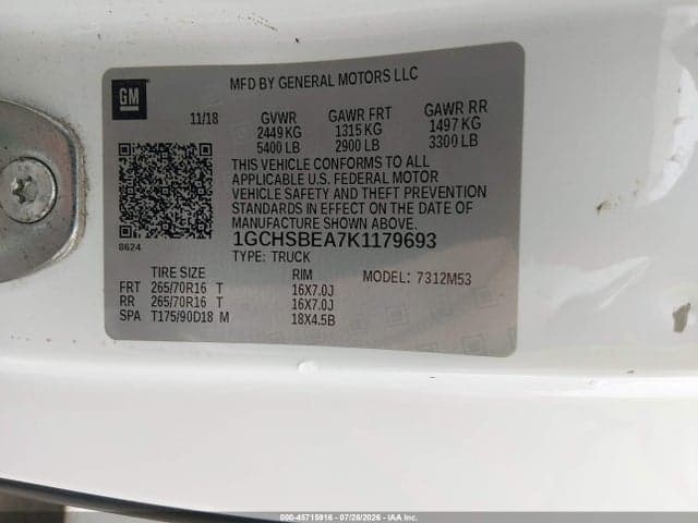 2019 CHEVROLET COLORADO WT 9