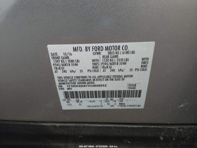 2017 FORD EXPLORER 9