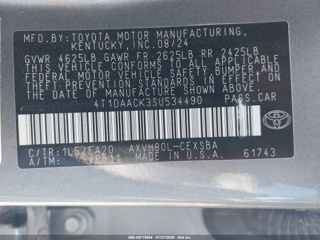 2025 TOYOTA CAMRY SE 9