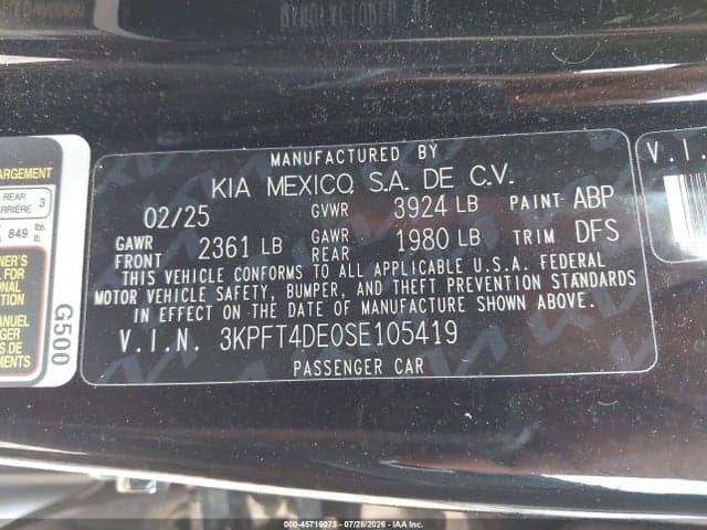 2025 KIA K4 LXS 9