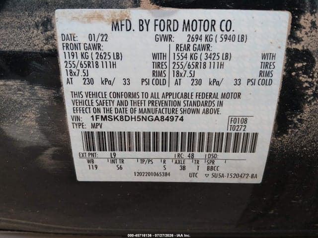 2022 FORD EXPLORER XLT 9