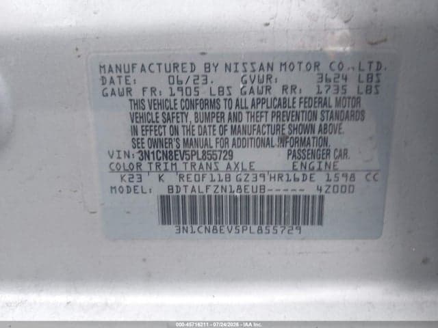 2023 NISSAN VERSA 1.6 SV XTRONIC CVT 9
