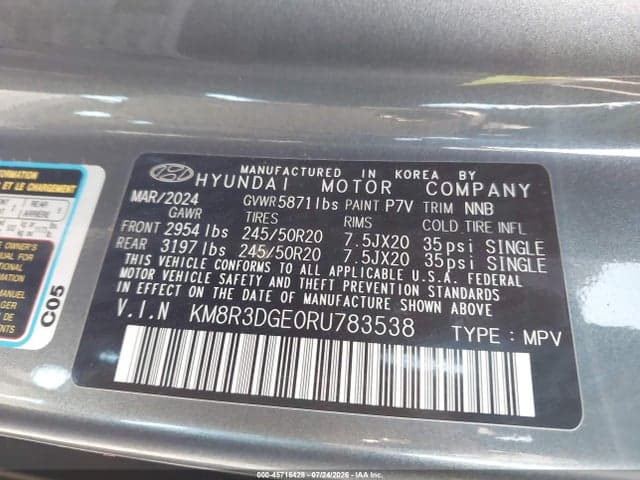 2024 HYUNDAI PALISADE XRT 9