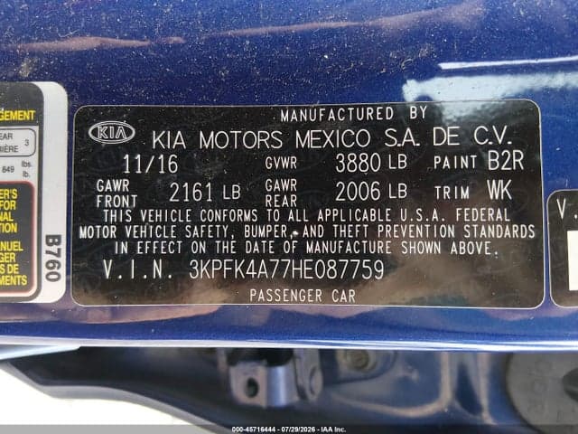2017 KIA FORTE LX 9