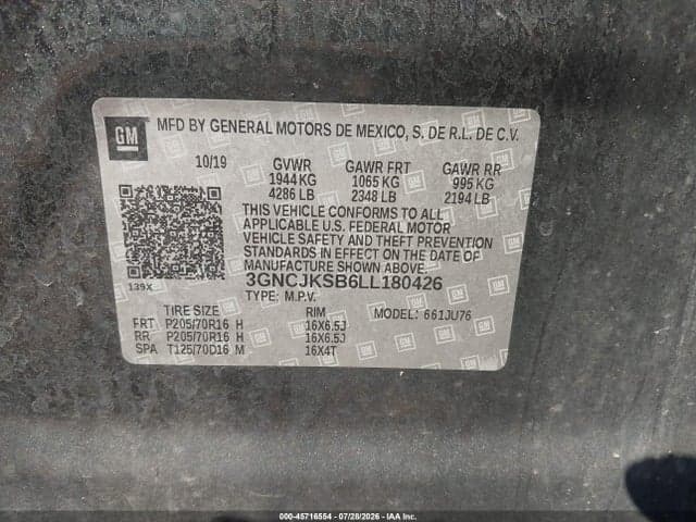 2020 CHEVROLET TRAX FWD LS 9