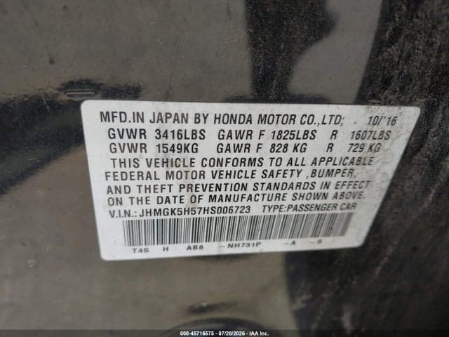 2017 HONDA FIT LX 9