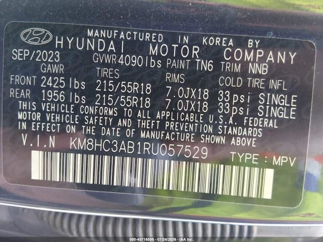 2024 HYUNDAI KONA SEL 9