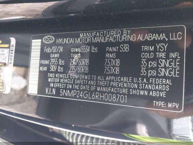 2024 HYUNDAI SANTA FE SEL 9