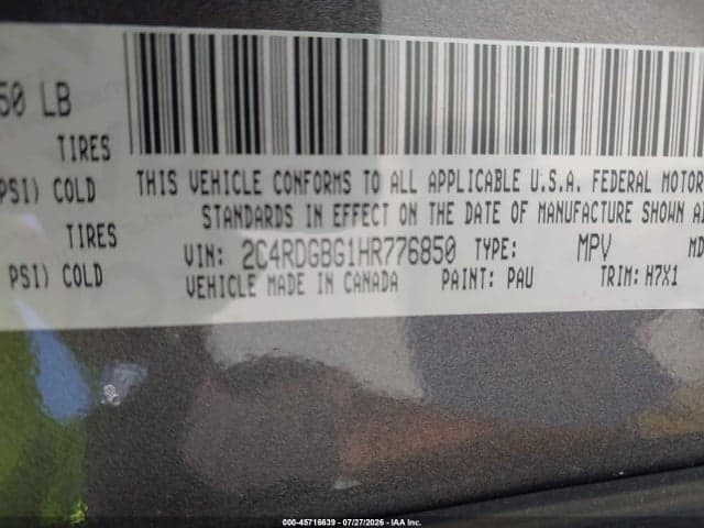 2017 DODGE GRAND CARAVAN SE 9