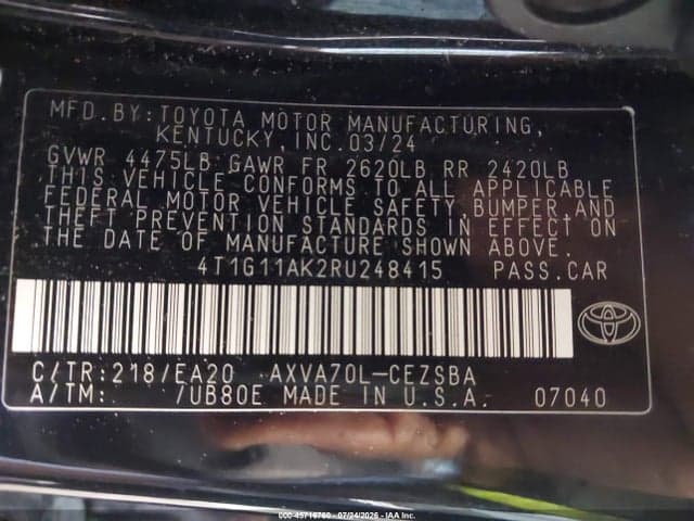 2024 TOYOTA CAMRY SE 9