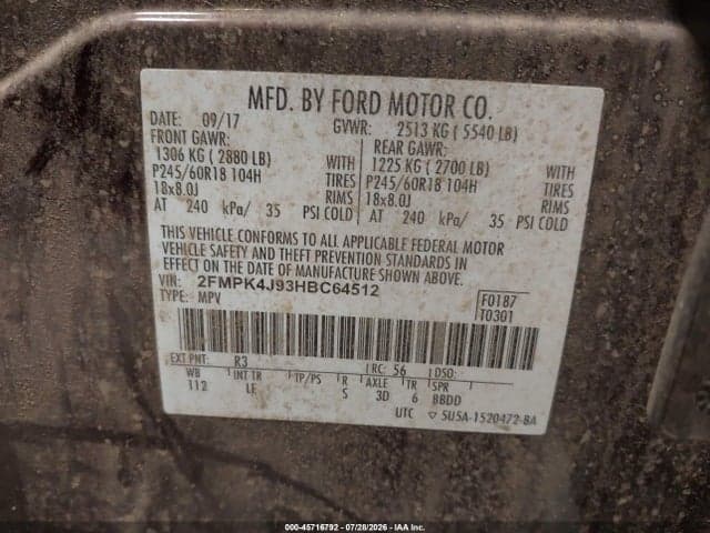 2017 FORD EDGE SEL 9