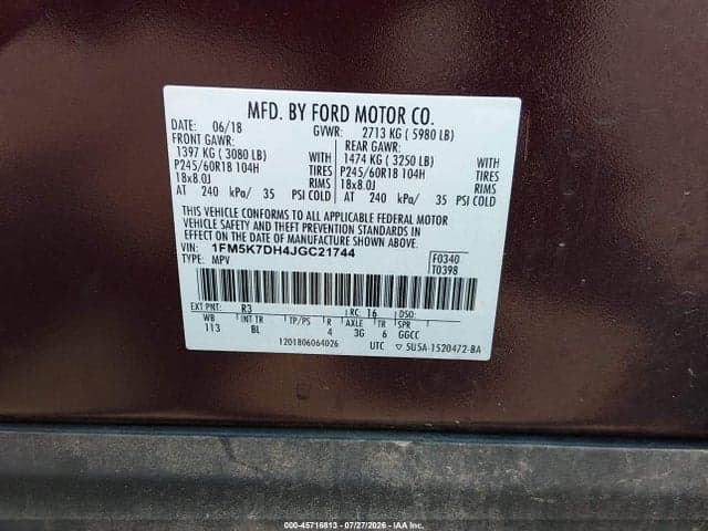 2018 FORD EXPLORER XLT 9