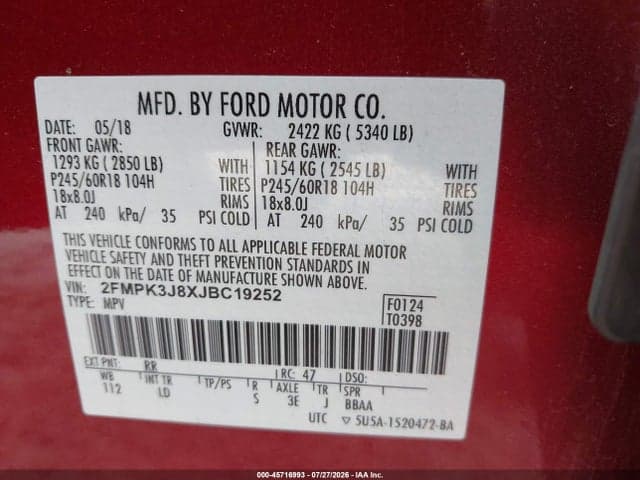 2018 FORD EDGE SEL 9