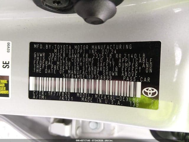 2024 TOYOTA COROLLA LE 9