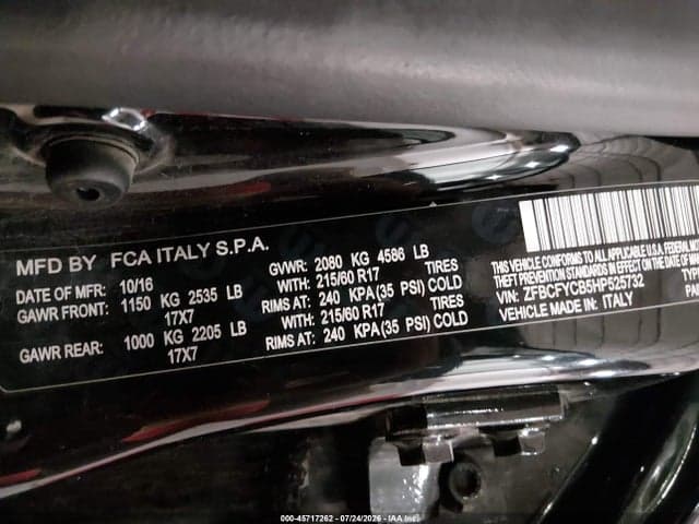 2017 FIAT 500X TREKKING AWD 9