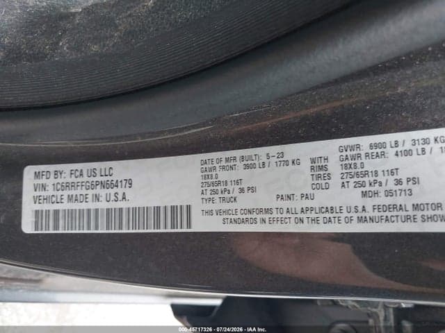 2023 RAM 1500 BIG HORN 4X4 5'7 BOX 9