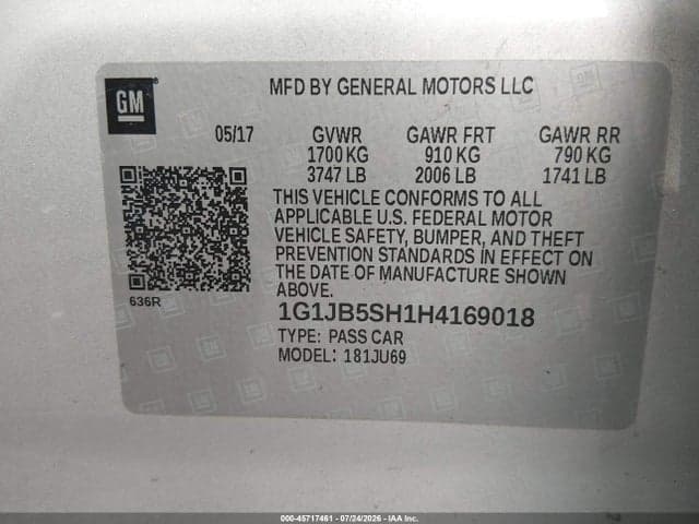 2017 CHEVROLET SONIC LS AUTO 9