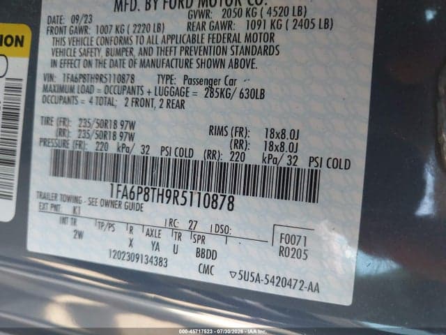 2024 FORD MUSTANG ECOBOOST FASTBACK 9