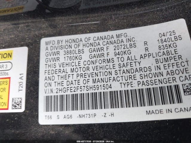 2025 HONDA CIVIC SPORT 9