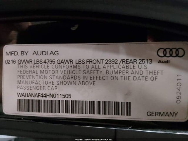 2017 AUDI A4 PREMIUM 9