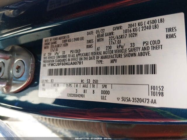 2022 FORD ESCAPE S 9