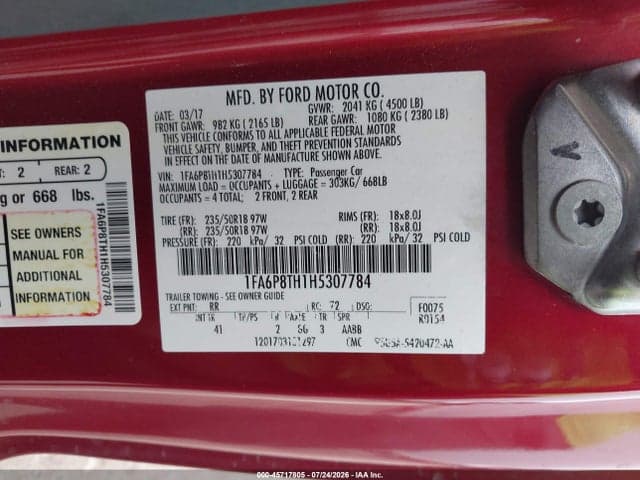 2017 FORD MUSTANG ECOBOOST 9
