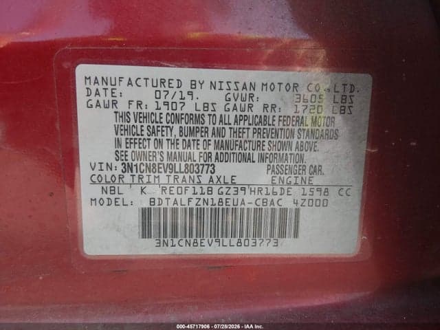 2020 NISSAN VERSA SV XTRONIC CVT 9