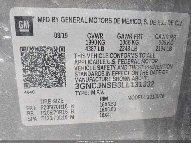 2020 CHEVROLET TRAX AWD LS 9
