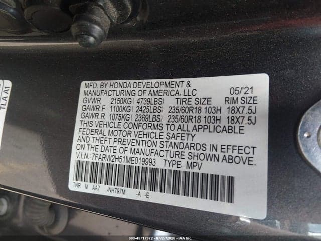 2021 HONDA CR-V AWD EX 9