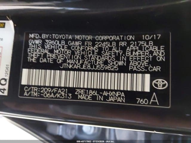 2018 TOYOTA COROLLA IM 9