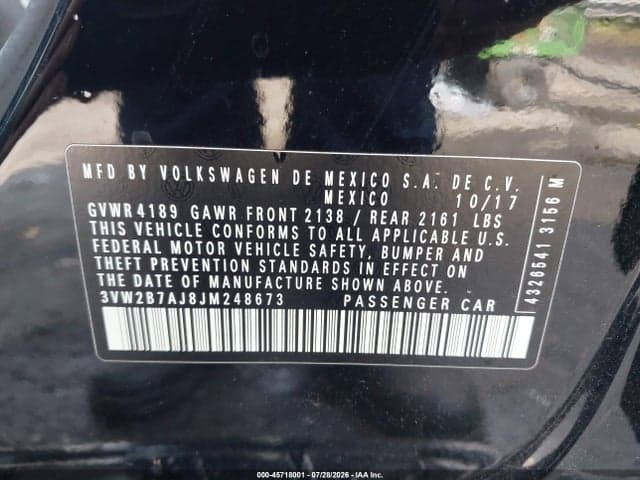 2018 VOLKSWAGEN JETTA 1.4T S 9