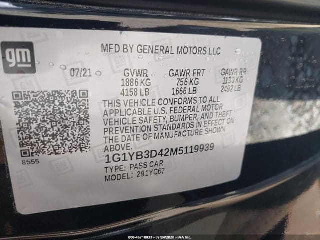 2021 CHEVROLET CORVETTE STINGRAY RWD 2LT 9