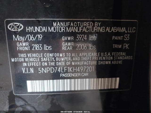 2019 HYUNDAI ELANTRA SE 9