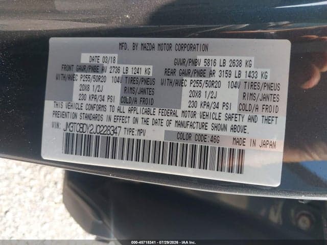 2018 MAZDA CX-9 GRAND TOURING 9