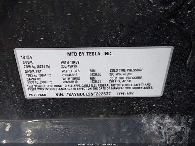 2025 TESLA MODEL Y LONG RANGE DUAL MOTOR ALL-WHEEL DRIVE 9
