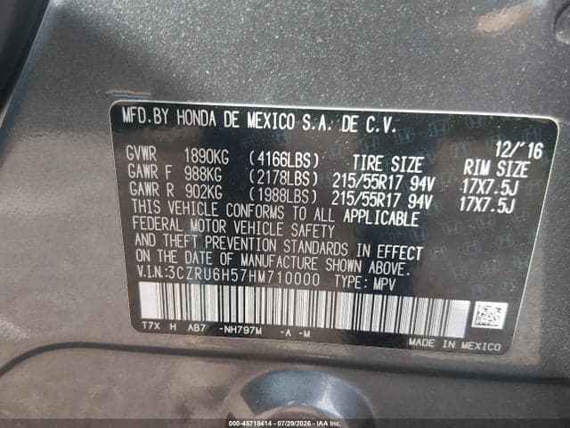 2017 HONDA HR-V EX 9