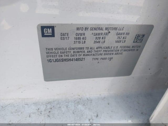 2017 CHEVROLET SONIC LT AUTO 9