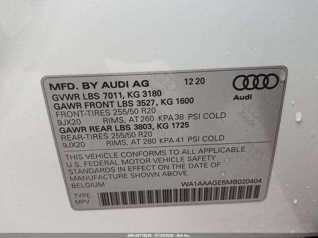 2021 AUDI E-TRON PREMIUM QUATTRO 9