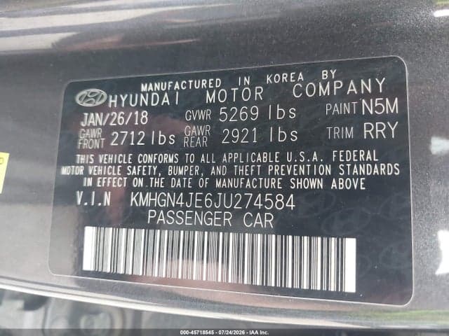2018 GENESIS G80 3.8 9