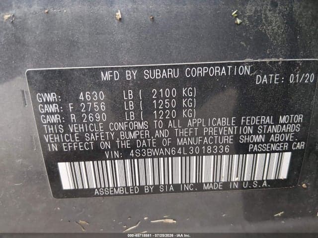 2020 SUBARU LEGACY LIMITED 9