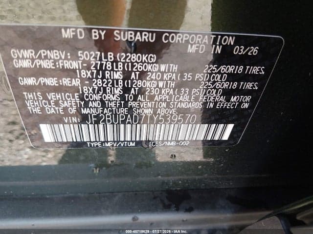 2026 SUBARU OUTBACK PREMIUM 9