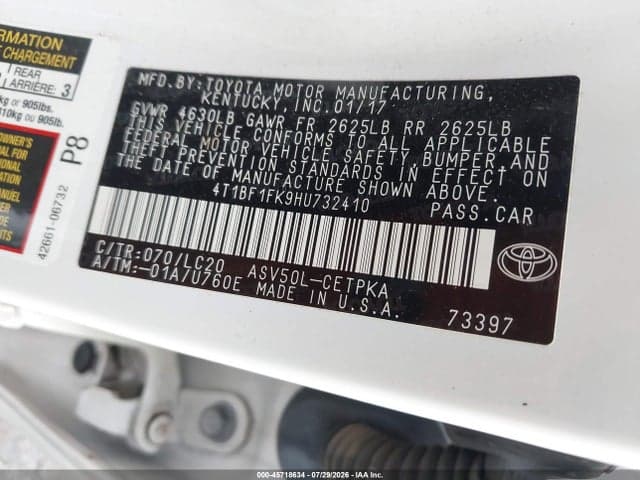 2017 TOYOTA CAMRY XSE 9