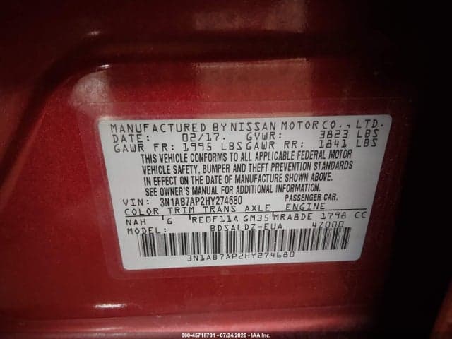 2017 NISSAN SENTRA SV 9